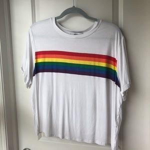 Rainbow tee crop top